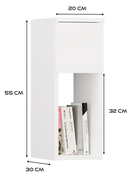 Zestaw 2 szt. białych szafek nocnych D1-T72