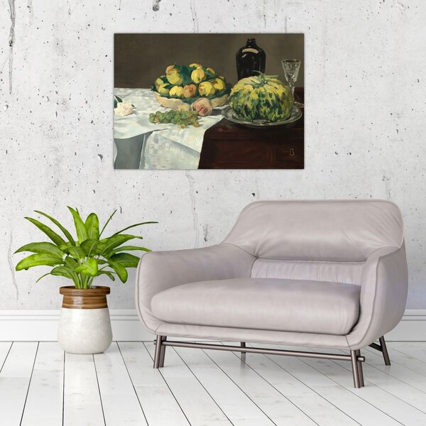 Obraz - Edouard Manet, Still Life with Melon and Peaches, reprodukcje (70x50 cm)