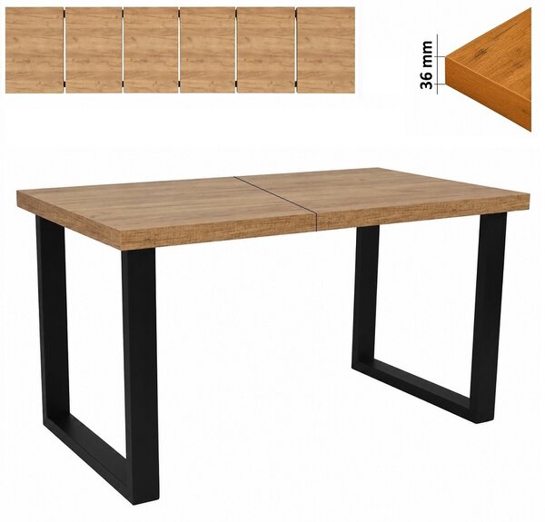 Stół 60x80/280 cm prostokątny rozkładany, nogi Metalowe „ U ” I ArtDHome
