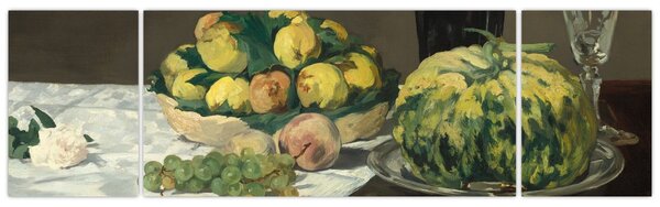Obraz - Edouard Manet, Still Life with Melon and Peaches, reprodukcje (170x50 cm)