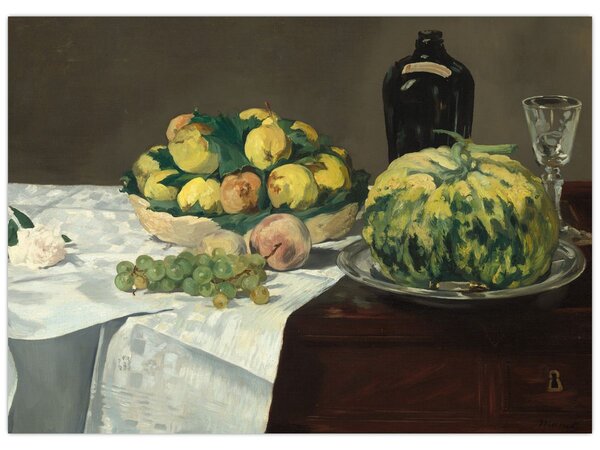 Obraz - Edouard Manet, Still Life with Melon and Peaches, reprodukcje (70x50 cm)