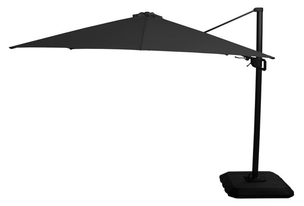 Czarny wiszący kwadratowy parasol Hartman Deluxe, 300x300 cm