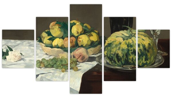 Obraz - Edouard Manet, Still Life with Melon and Peaches, reprodukcje (125x70 cm)