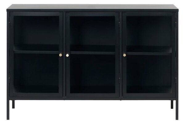 Czarna metalowa witryna 132x85 cm Carmel – Unique Furniture