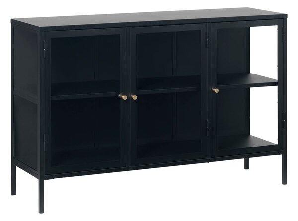 Czarna metalowa witryna 132x85 cm Carmel – Unique Furniture