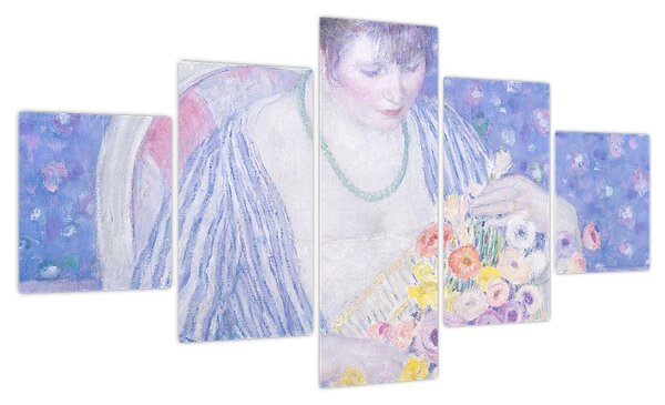 Obraz - Frederick Carl Frieseke, The Basket of Flowers, reprodukcje (125x70 cm)