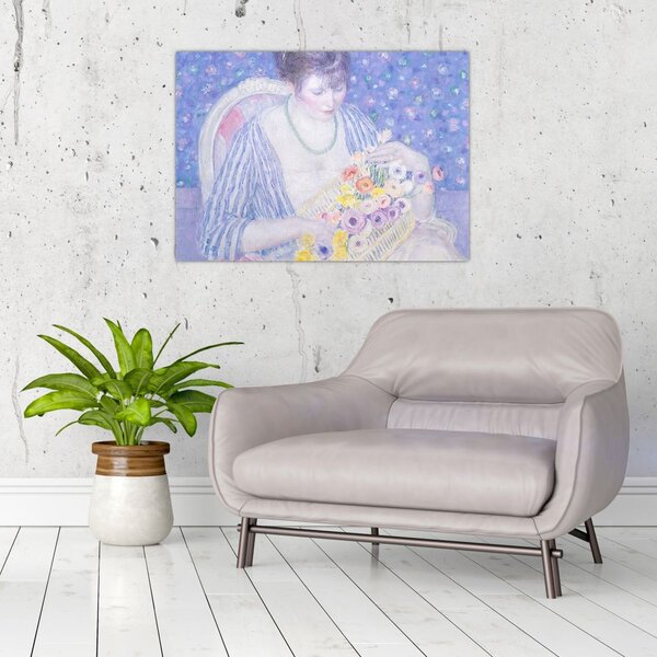 Obraz - Frederick Carl Frieseke, The Basket of Flowers, reprodukcje (70x50 cm)
