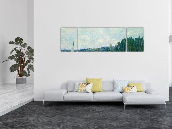 Obraz - Alfred Sisley, The Banks of the Oise, reprodukcje (170x50 cm)