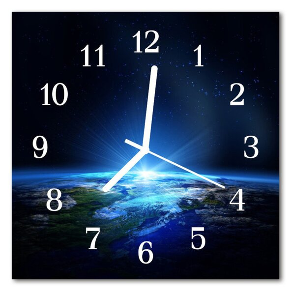 Zegar ścienny kwadrat Kosmos ziemia