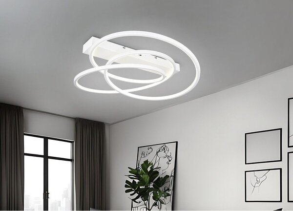 Biała lampa sufitowa LED ze ściemniaczem 49x64 cm Darvin – Trio
