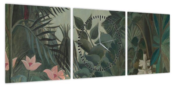 Obraz - Henri Rousseau, The Equatorial Jungle, reprodukcje (z zegarem) (90x30 cm)