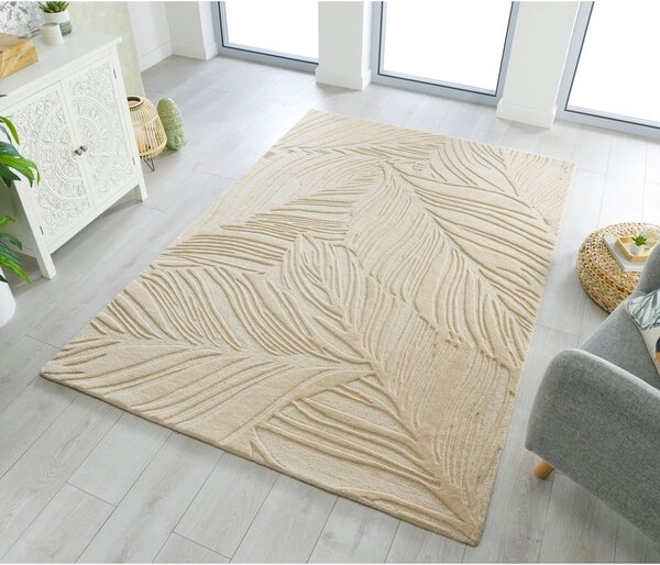 Beżowy dywan wełniany Flair Rugs Lino Leaf, 120x170 cm