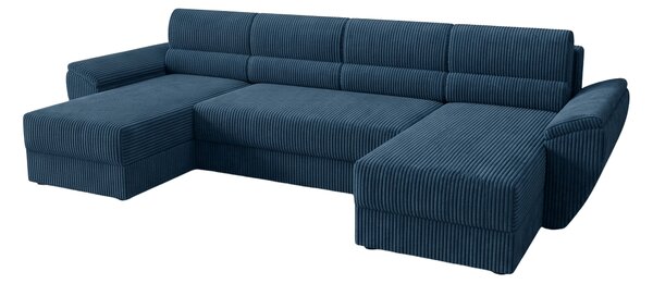 Rozkładana sofa narożna w kształcie U TAVERO 321x140 cm, ciemnoniebieska