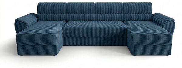 Rozkładana sofa narożna w kształcie U TAVERO 321x140 cm, ciemnoniebieska