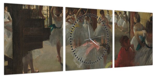 Obraz - Edgar Degas, The Dance Class, reprodukcje (z zegarem) (90x30 cm)