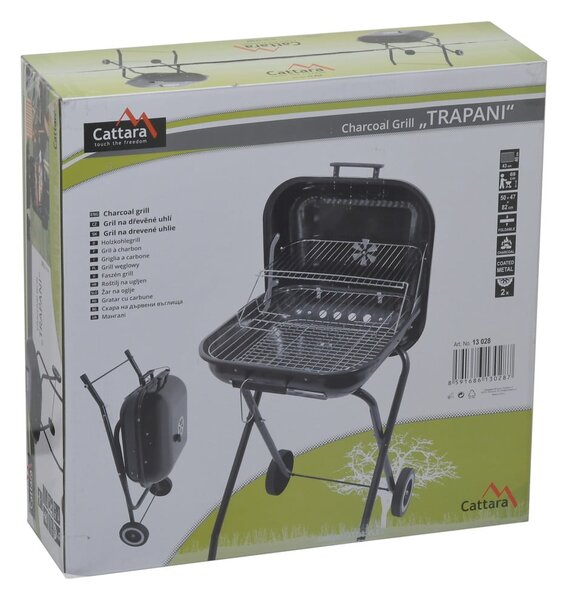 Prostokątny grill na węgiel drzewny Cattar Trapani, 43x40 cm