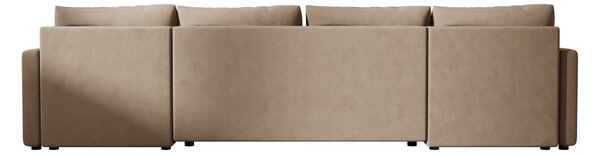 Rozkładana sofa narożna w kształcie U VENORIA 285x146 cm, beżowa + 2 poduszki GRATIS