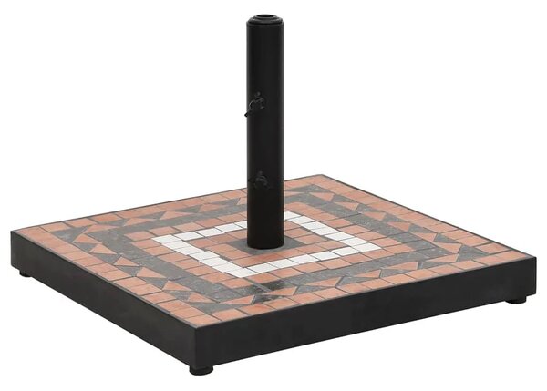 Ceramiczna kwadratowa podstawa do parasola terakota + czarny W7-B69
