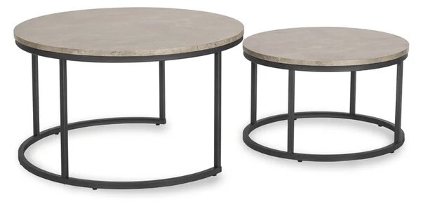 Zestaw Stolików Kawowych ROCKY MAX 60 cm/80 cm Szary Beton Nowoczesny Loft