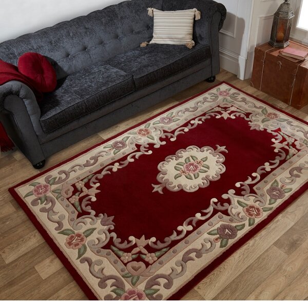 Czerwony wełniany dywan Flair Rugs Aubusson, 75x150 cm