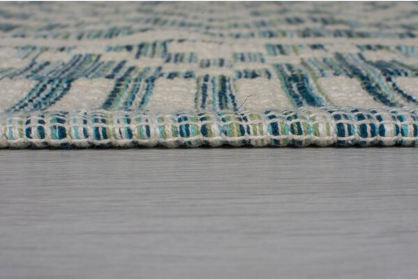 Beżowo-niebieski bawełniany chodnik Flair Rugs Leela, 60x200 cm