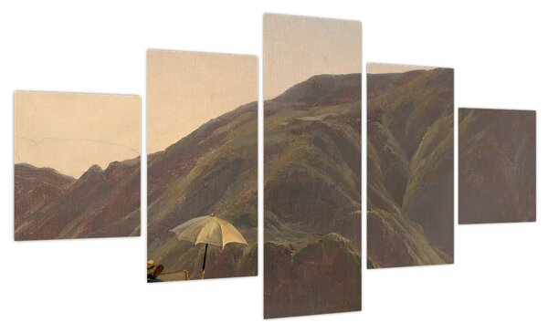 Obraz - Jules Coignet, View of Bozen with a Painter, reprodukcje (125x70 cm)