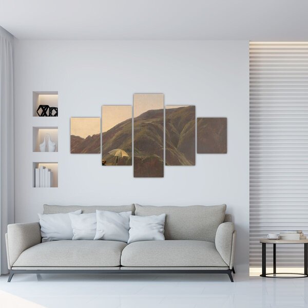 Obraz - Jules Coignet, View of Bozen with a Painter, reprodukcje (125x70 cm)