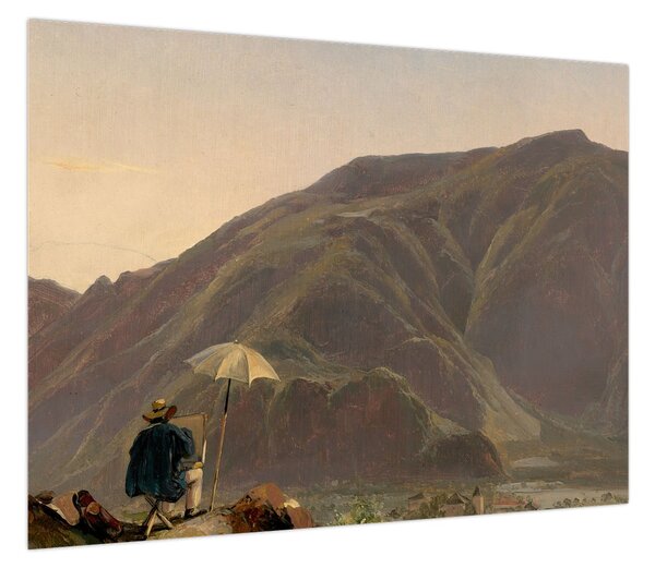Obraz - Jules Coignet, View of Bozen with a Painter, reprodukcje (70x50 cm)