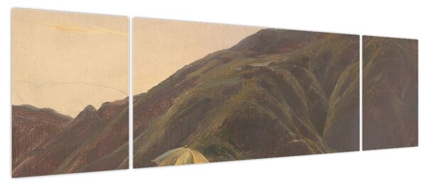 Obraz - Jules Coignet, View of Bozen with a Painter, reprodukcje (170x50 cm)