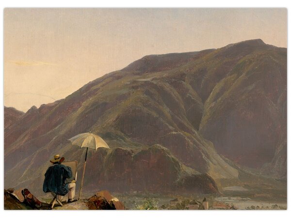 Obraz - Jules Coignet, View of Bozen with a Painter, reprodukcje (70x50 cm)