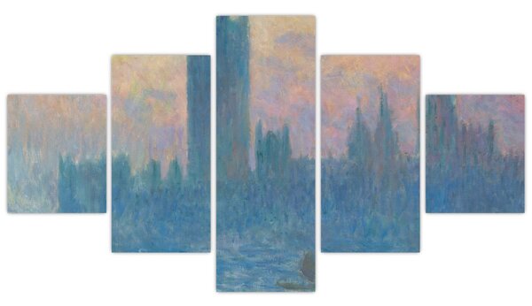 Obraz - Claude Monet, The Houses of Parliament, Sunset, reprodukcje (125x70 cm)