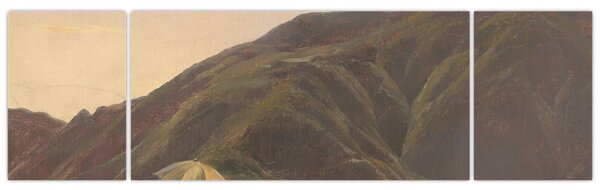Obraz - Jules Coignet, View of Bozen with a Painter, reprodukcje (170x50 cm)