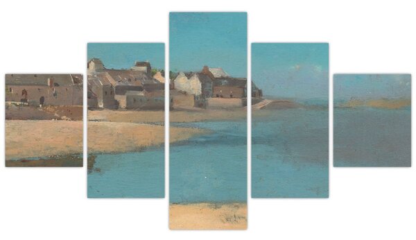Obraz - Odilon Redon, Village by the Sea in Brittany, reprodukcje (125x70 cm)
