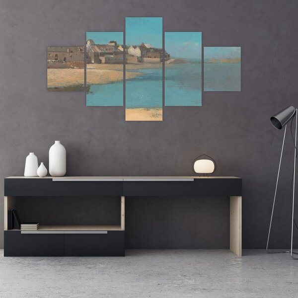 Obraz - Odilon Redon, Village by the Sea in Brittany, reprodukcje (125x70 cm)