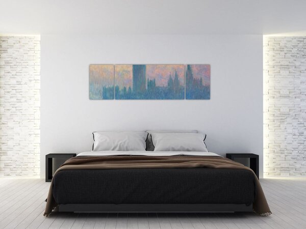 Obraz - Claude Monet, The Houses of Parliament, Sunset, reprodukcje (170x50 cm)