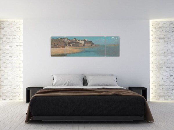 Obraz - Odilon Redon, Village by the Sea in Brittany, reprodukcje (170x50 cm)