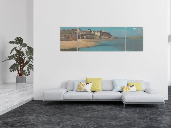 Obraz - Odilon Redon, Village by the Sea in Brittany, reprodukcje (170x50 cm)