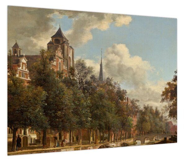 Obraz - Jan van der Heyden, View Down a Dutch Canal, reprodukcje (70x50 cm)