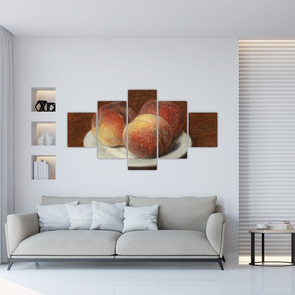 Obraz - Henri Fantin-Latour, Three Peaches on a Plate, reprodukcje (125x70 cm)