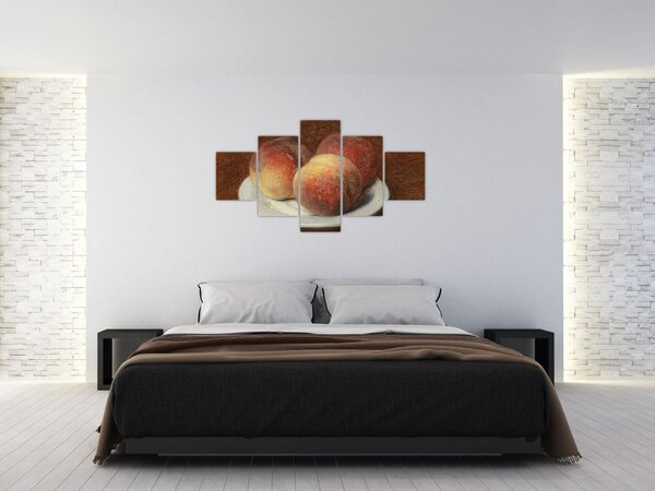 Obraz - Henri Fantin-Latour, Three Peaches on a Plate, reprodukcje (125x70 cm)