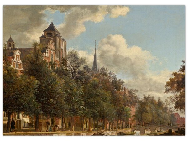 Obraz - Jan van der Heyden, View Down a Dutch Canal, reprodukcje (70x50 cm)