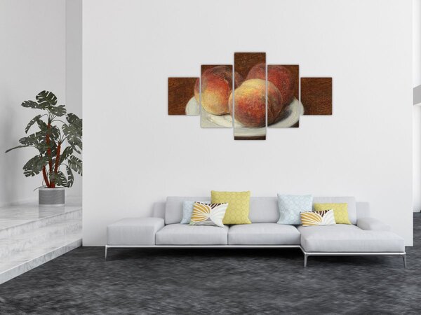Obraz - Henri Fantin-Latour, Three Peaches on a Plate, reprodukcje (125x70 cm)