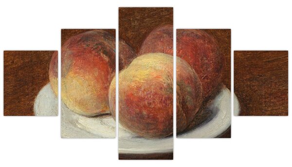 Obraz - Henri Fantin-Latour, Three Peaches on a Plate, reprodukcje (125x70 cm)