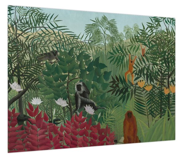 Obraz - Henri Rousseau, Tropical Forest with Monkeys, reprodukcje (70x50 cm)