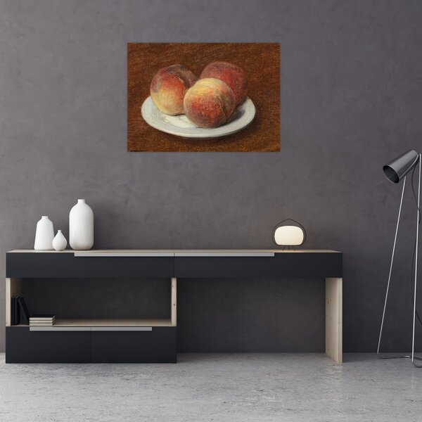 Obraz - Henri Fantin-Latour, Three Peaches on a Plate, reprodukcje (70x50 cm)