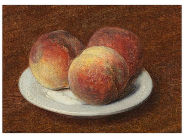 Obraz - Henri Fantin-Latour, Three Peaches on a Plate, reprodukcje (70x50 cm)