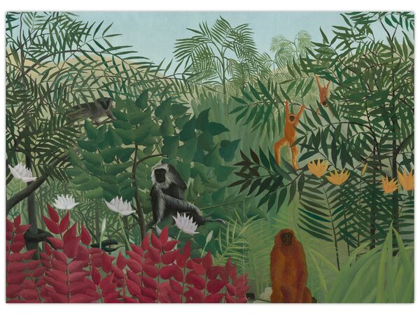 Obraz - Henri Rousseau, Tropical Forest with Monkeys, reprodukcje (70x50 cm)