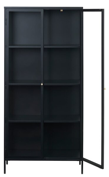 Czarna metalowa witryna 90x190 cm Carmel – Unique Furniture