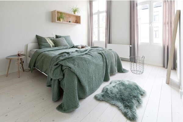 Jasnobordowy bawełniany koc Tiseco Home Studio Waffle, 130x170 cm