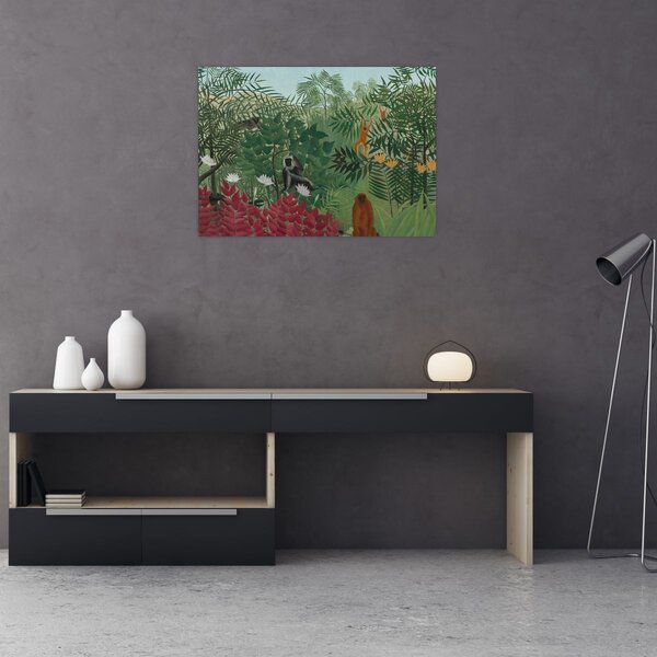 Obraz - Henri Rousseau, Tropical Forest with Monkeys, reprodukcje (70x50 cm)